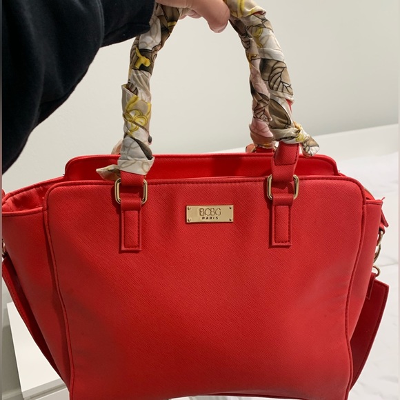 BCBG Red Satchel Bag with strap - Picture 2 of 8